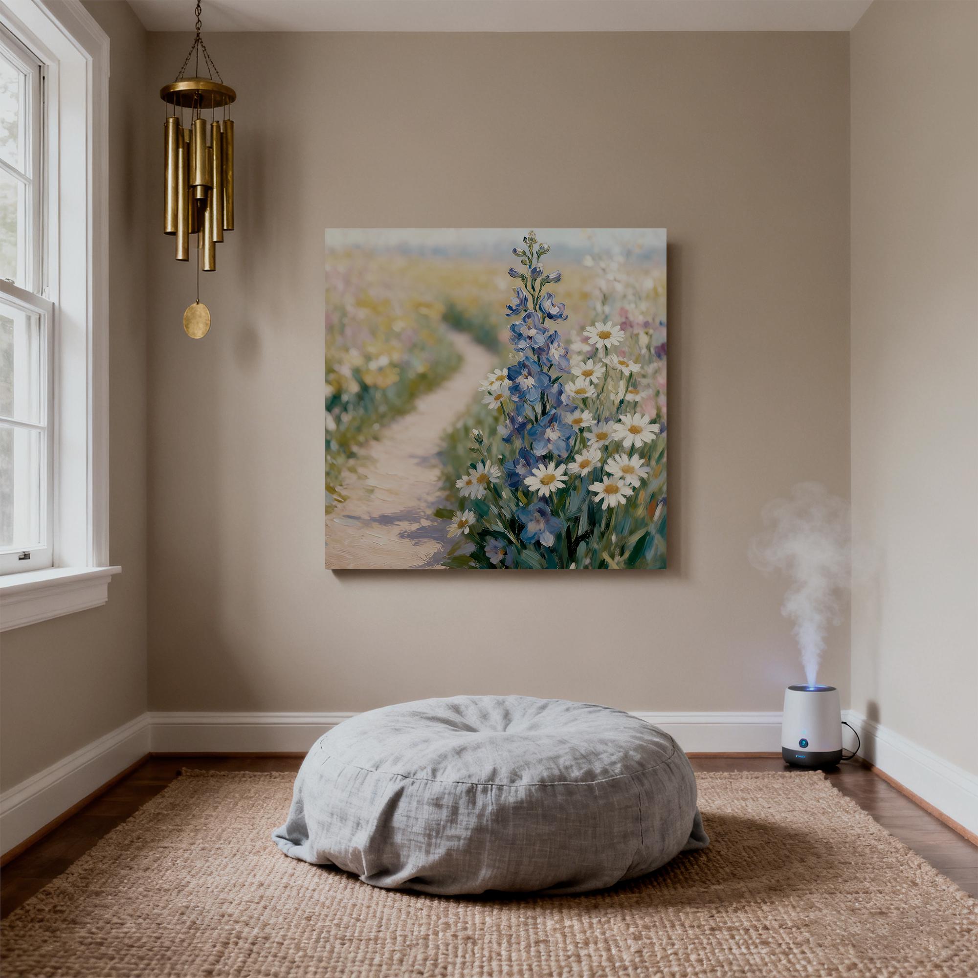 Elegant Wildflower Garden Path Oil Painting