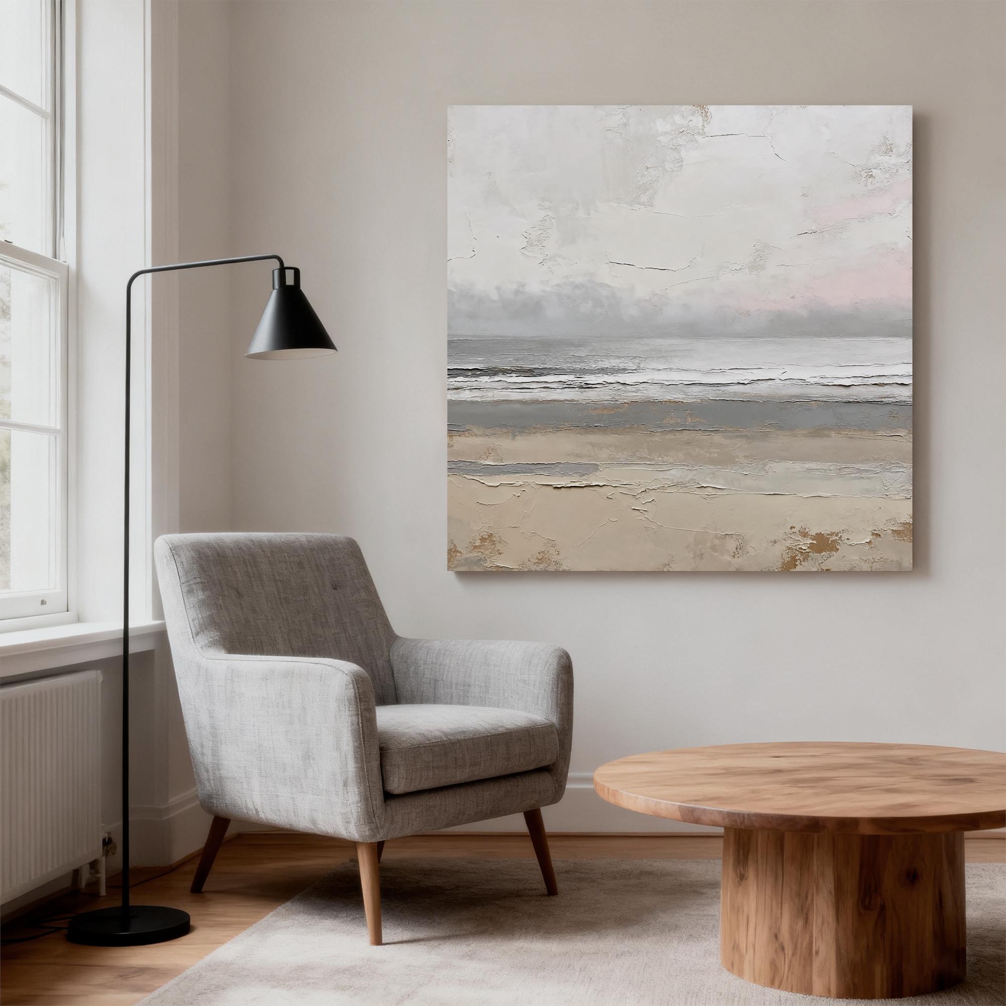 Elegant coastal seascape oil painting - View 4