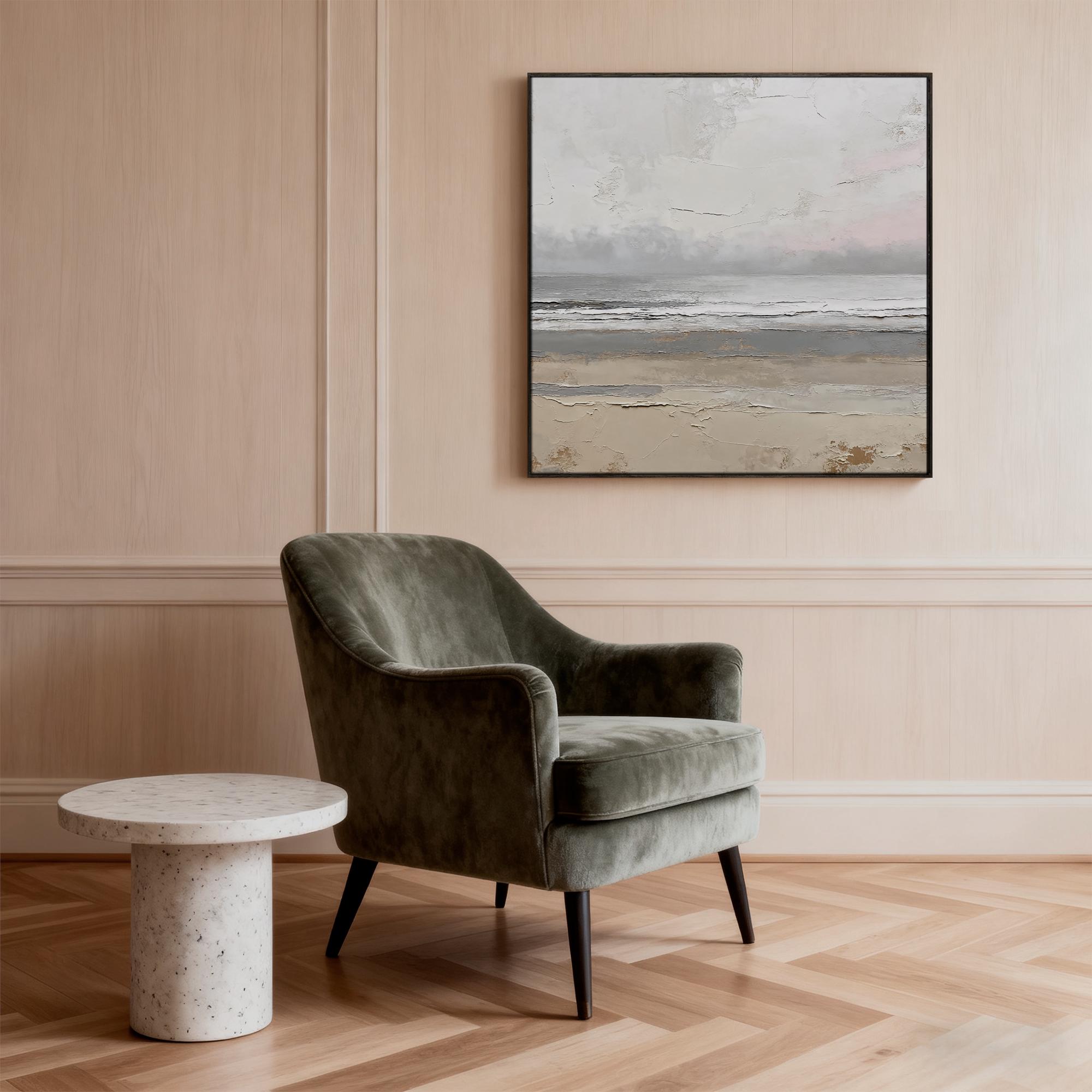 Elegant coastal seascape oil painting - View 5