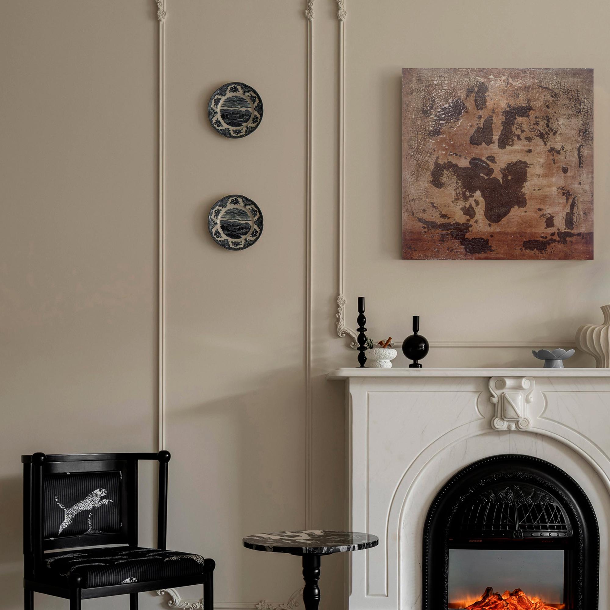 Elegant Earth-toned Abstract Oil Painting