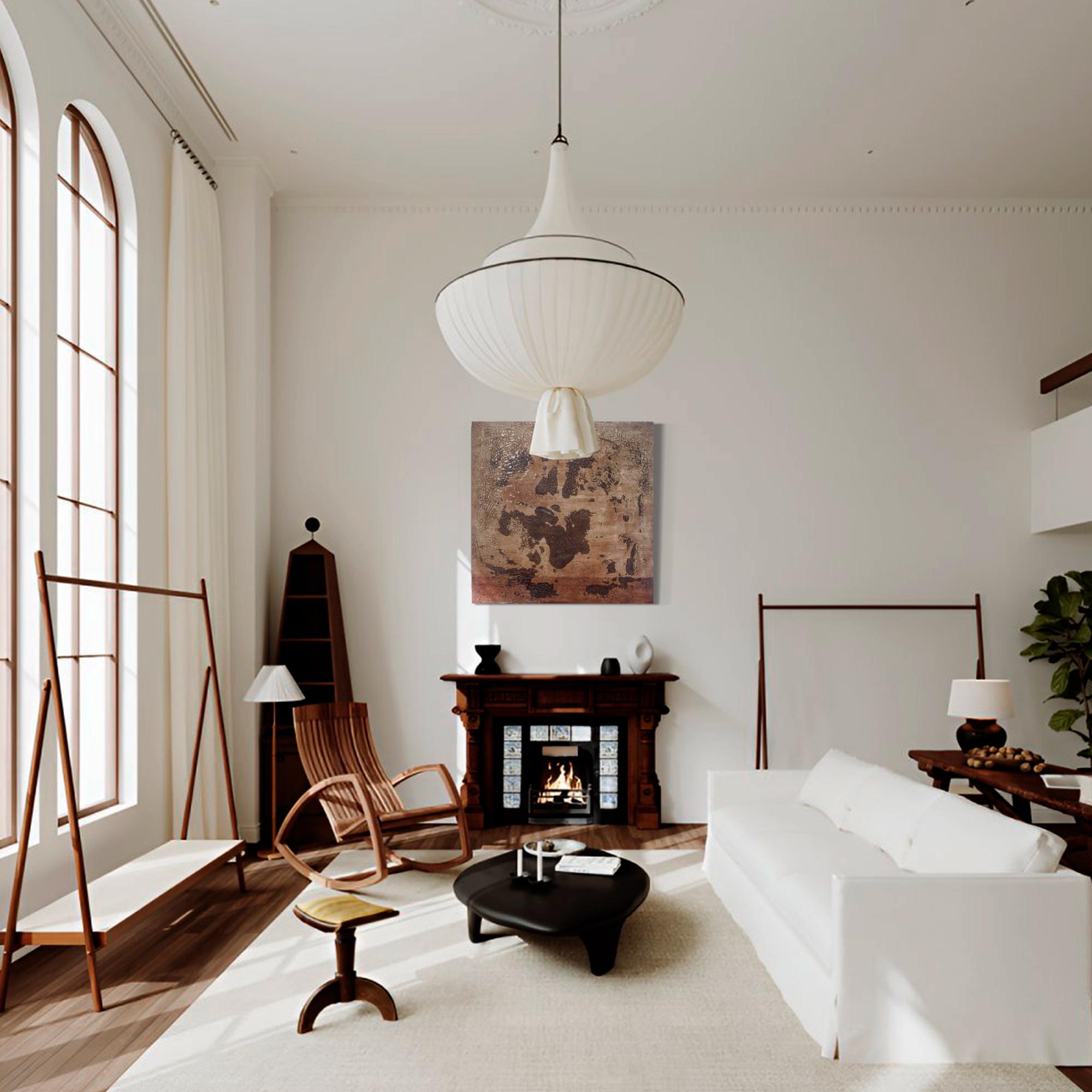 Elegant Earth-toned Abstract Oil Painting - View 5