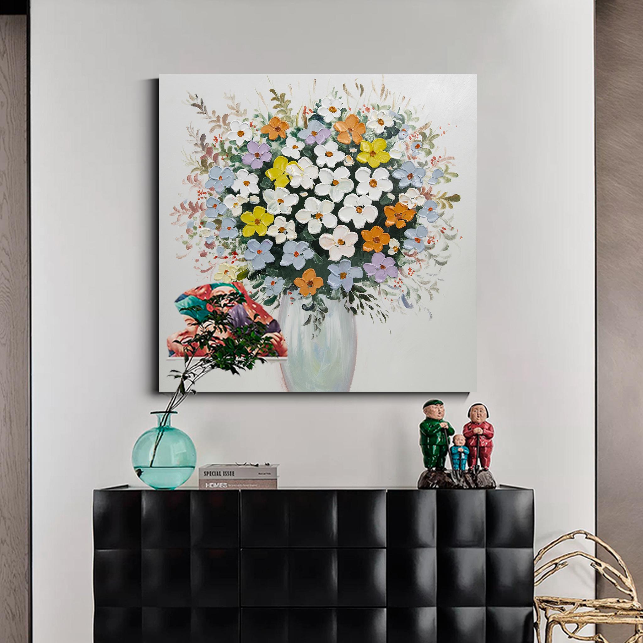Colorful Vase Floral Oil Painting